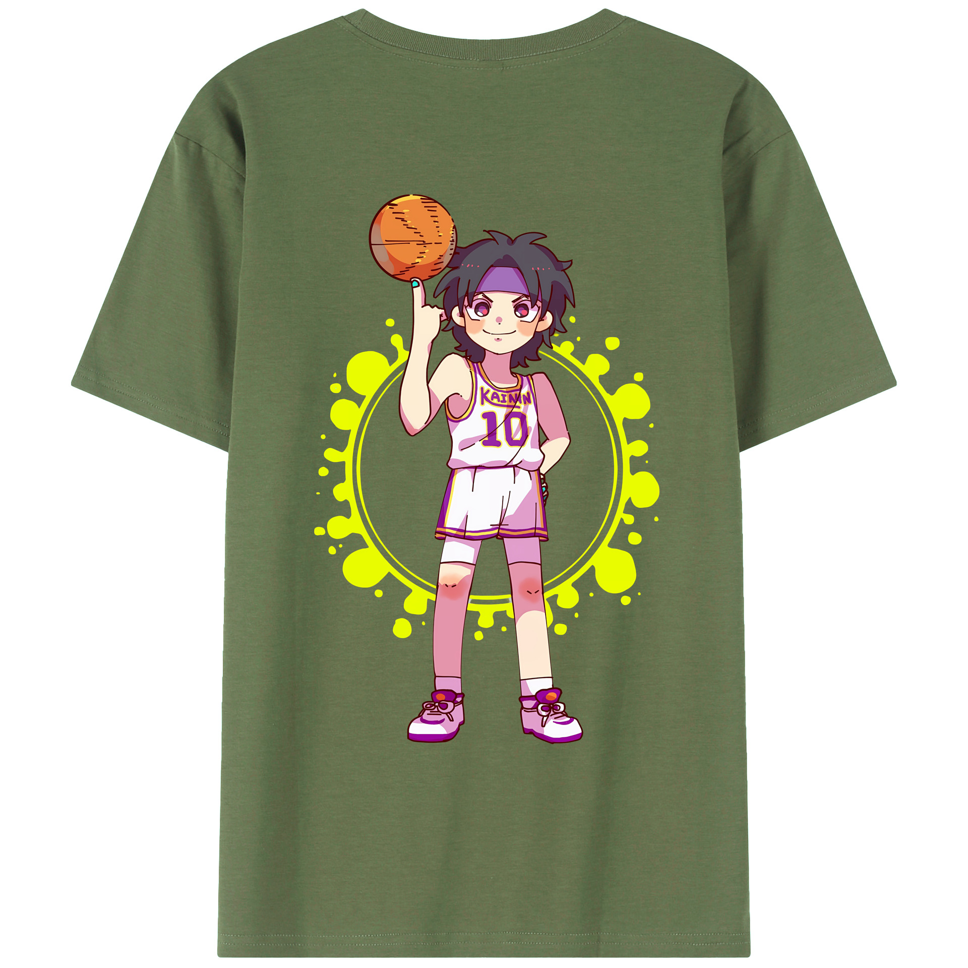 （画像用） SLAM DUNK／スラムダンク 綿100％ メンズ半袖Tシャツ（バックプリント） 通気性